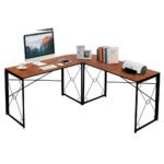 Modern Double Cross L Shaped Computer Desk Made Of Engineering Wood Metal - Image 7