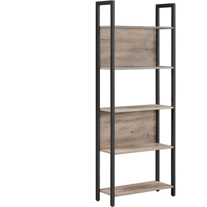 ATTRACTIVE LADDER BOOK SHELF | METAL WOOD WALL STANDING TALL SHELF - Image 3