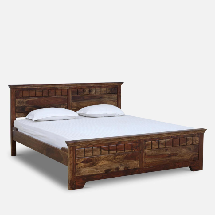 Majestica Solid Wood King Size Bed In Provincial Teak Finish | Sheesham Bed - Image 2