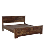 Majestica Solid Wood King Size Bed In Provincial Teak Finish | Sheesham Bed - Image 4