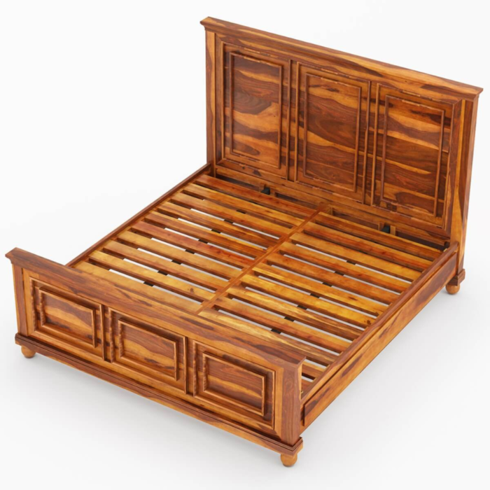 King Size Sheesham Bed | Pecos Mission Solid Wood Double Bed - Image 4