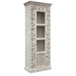 Oriental Single Door Carved Display Cabinet - Image 4