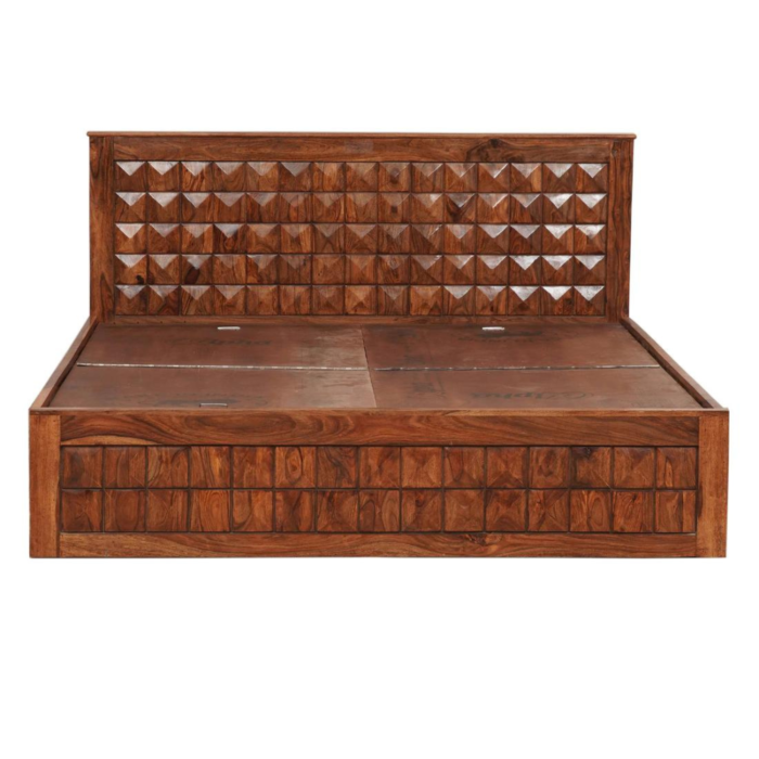 Aragorn Solid wood King Size Bed with Storage | Sheesham Beds - Image 4