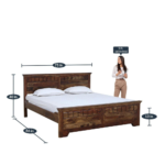 Majestica Solid Wood King Size Bed In Provincial Teak Finish | Sheesham Bed - Image 5