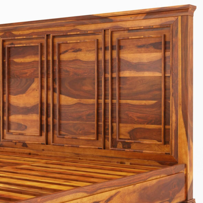 King Size Sheesham Bed | Pecos Mission Solid Wood Double Bed - Image 5