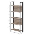 ATTRACTIVE LADDER BOOK SHELF | METAL WOOD WALL STANDING TALL SHELF - Image 2