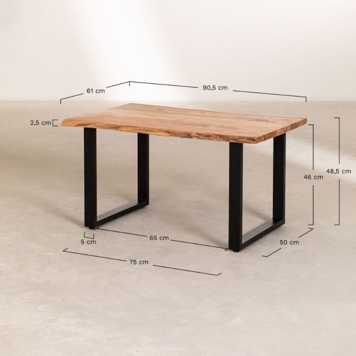 SAMI Live-Edge Wooden Coffee Table - Image 6