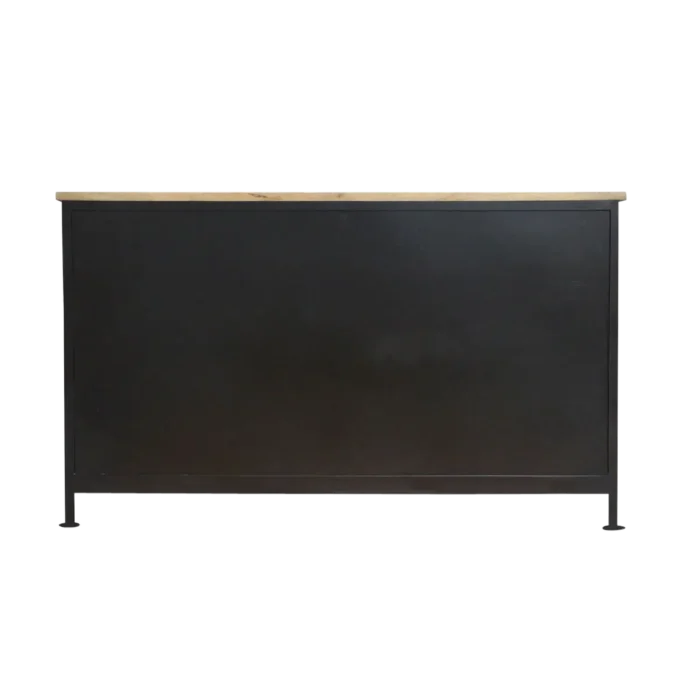 Priti Red sideboard with mango wood top - Image 9