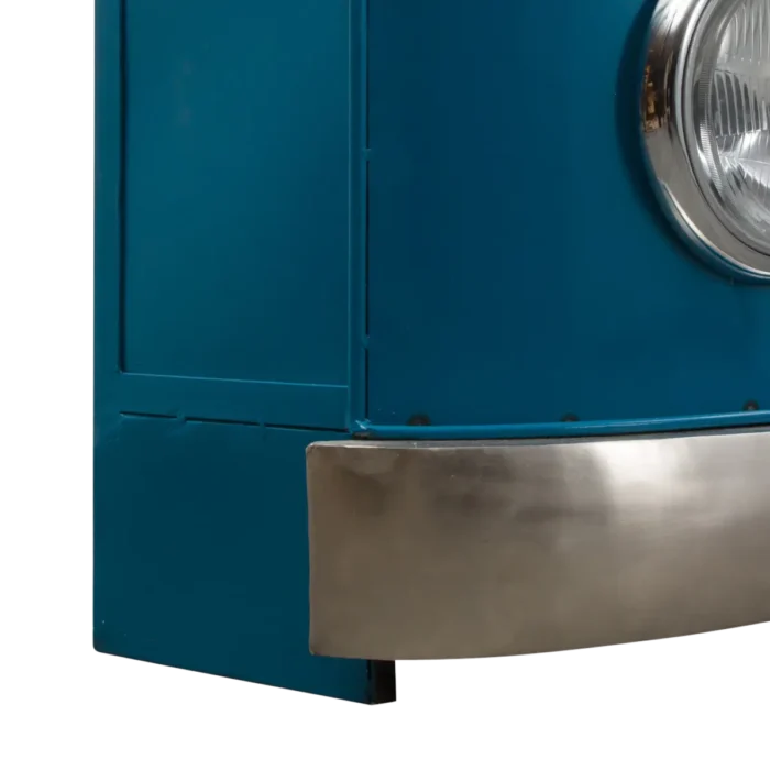 Priti Blue bar counter with mango wood top - Image 7