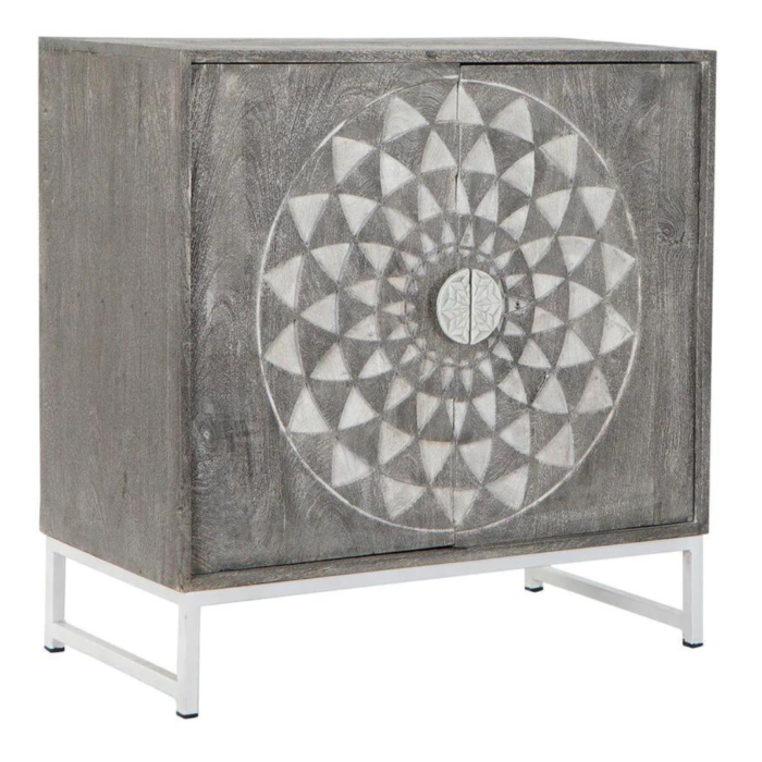 Tribal Art 2 Door Wooden Sideboard - Image 2