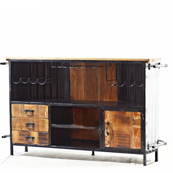 Priti Iron Wooden Automobile Theme Bar Counter - Image 2