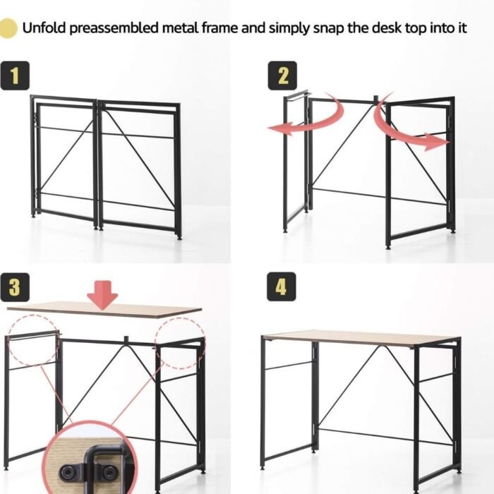 Jolipa Office Table Desk | Metal wood Home Office Desk With Amazing quality Of Wood - Image 6