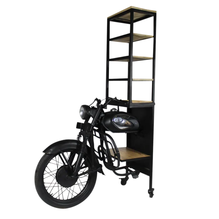 Priti Tata Black Metal Motorcycle Front Shelf - Image 1