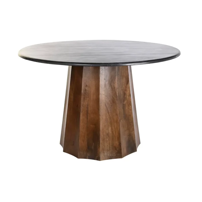 Priti Dining Table Black Brown Marble Mango wood 120 x 120 x 76 cm - Image 4