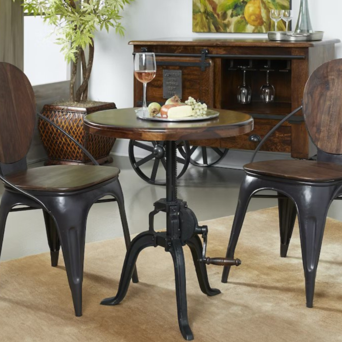 Round-Accent-Side-End-Table.png Priti Axel Adjustable Industrial Style Round Accent Side End Table with Iron Tri-Pod Legs - Image 1