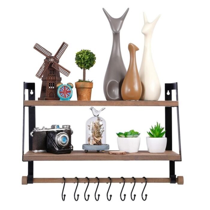 Surya Wall Rack Made Of Metal Wood | Wall Wine Rack - Image 4