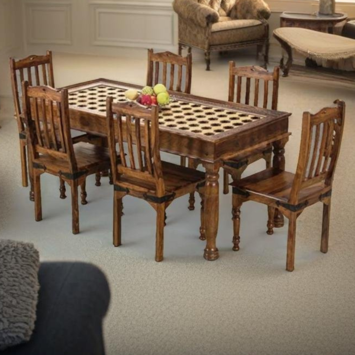 Untitled-design-24.png PRITI : Verona Solid Wood Dining Table - Image 1
