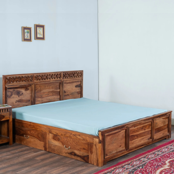 Priti Wooden Bed 8 - Image 1