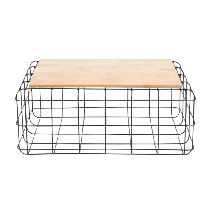 Derby Wooden Metal Cage Coffee Table - Image 4