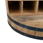 Priti Mango Wood and metal barrel bar - Image 5