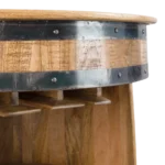 Priti Mango Wood and metal barrel bar - Image 6