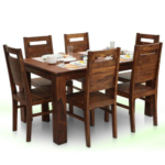 PRITI : Solid Wood Dining Table Set With 6 Chairs In Natural Finish - Image 2