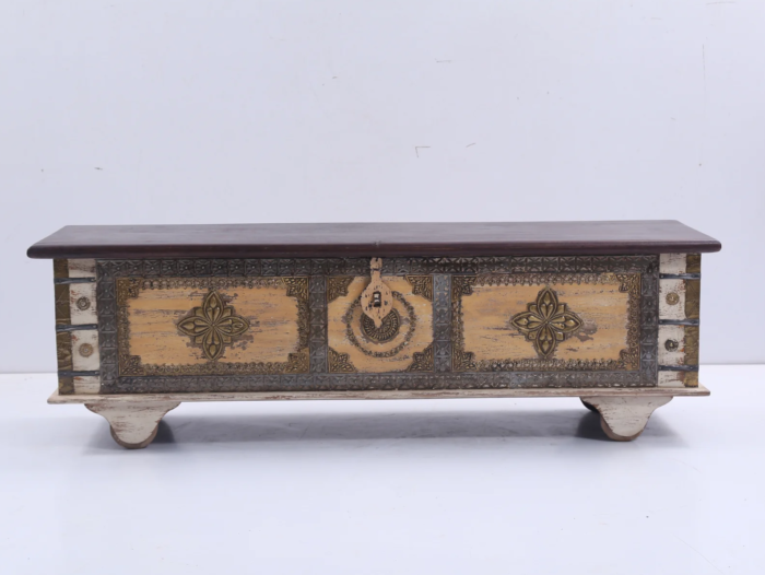 Priti Brown and Cream Embellished Trunk - Image 2