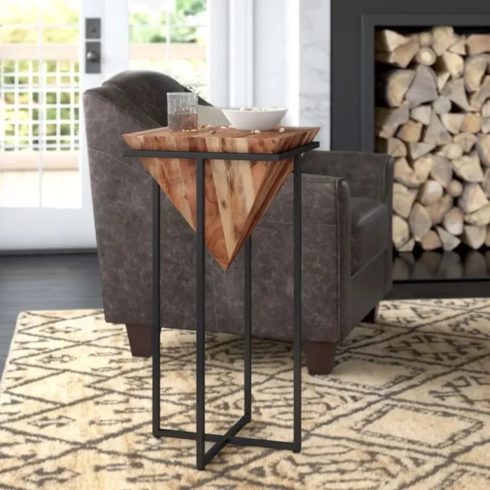 1-1 Bamako Solid Wood Pyramid End Table