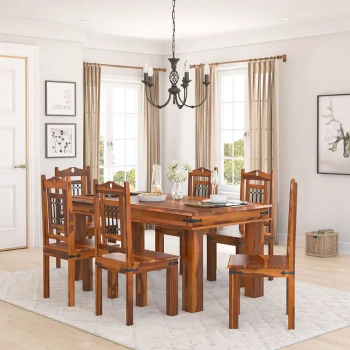 1-14 PRITI : San Juan Classic Transitional Dining Room Table and Chair Set - Image 1