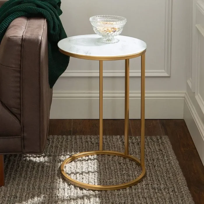 1-17 Contemporary Marble Finish Side Table
