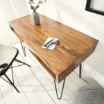 RETRO STURDY STONE FINISH HOME OFFICE DESK IN NATURAL SHEESHAM SOLID ROSEWOOD - Image 4