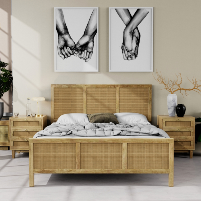 Priti : Glamping Rattan Queen Bed - Image 1