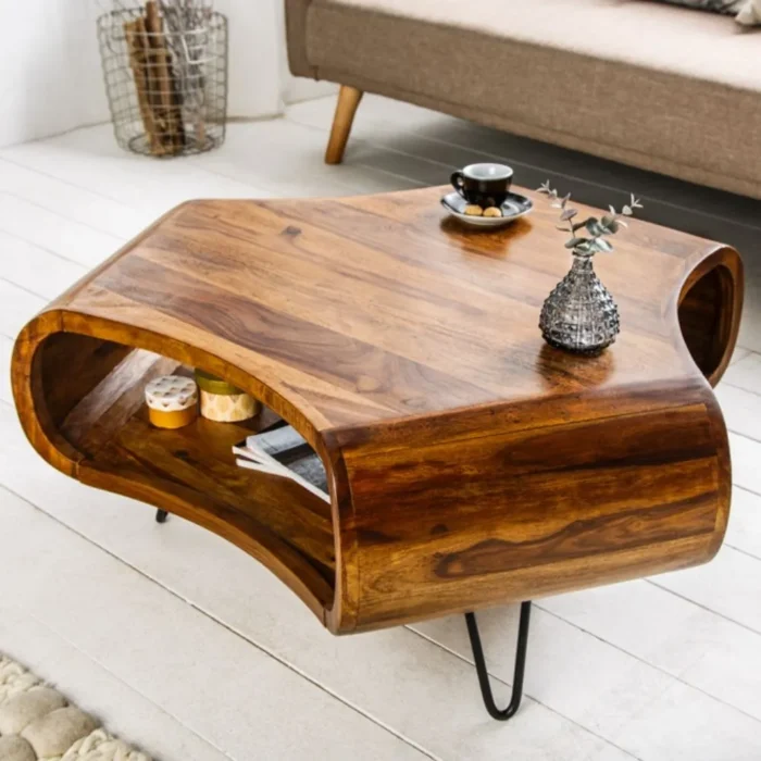1-22 Retro Sturdy Wooden Coffee Table