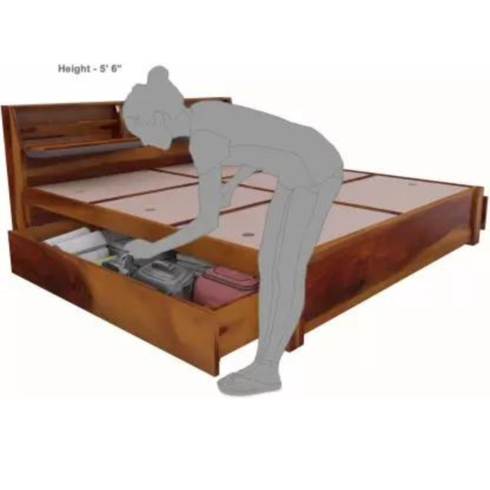 PRITI :Grenoble Solid Wood Queen Storage Bed - Image 5