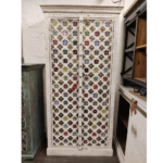 Wooden White Distress Finish Cabinet