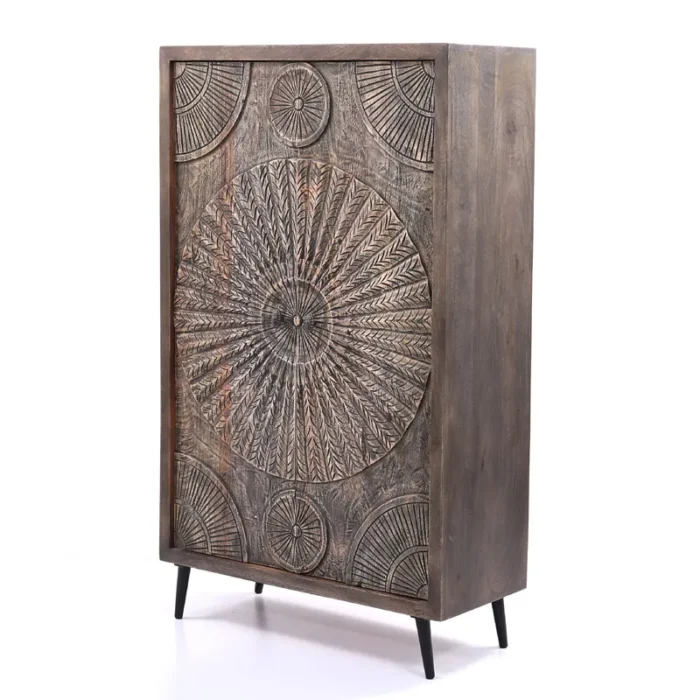 Olive Walnut Carved Cabinet - Image 3