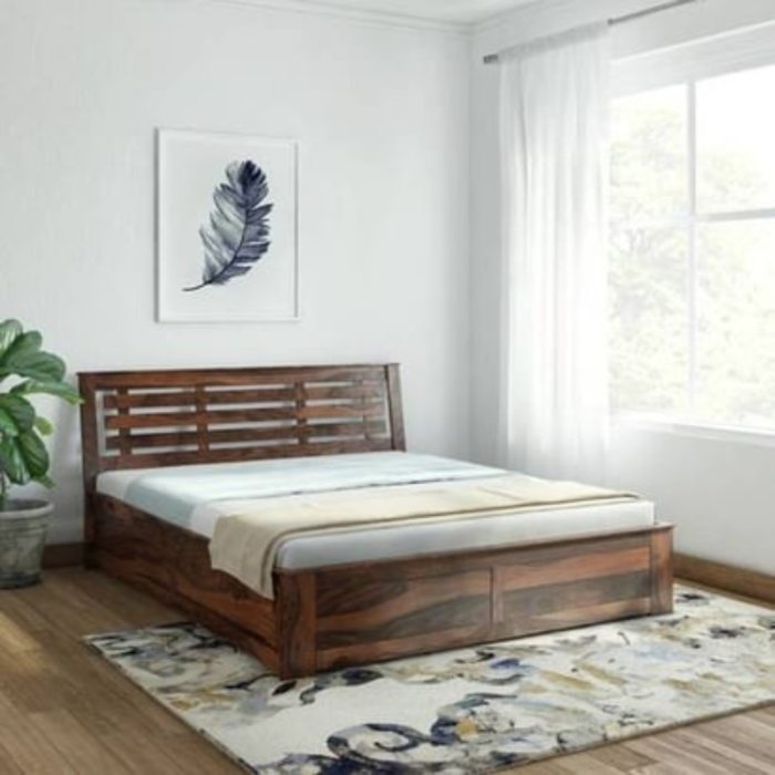 1-32 PRITI : Bourges Sheesham Solid Wood Bed - Image 1