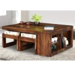 Strasbourg Solid Wood 4 Stool Center Table - Image 3