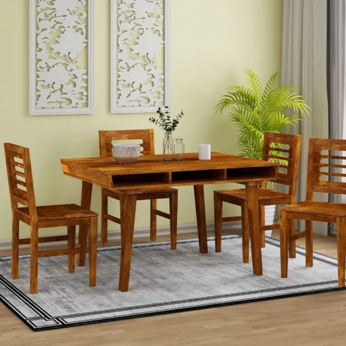 Lyon Solid Wood 4 Seater Dining Table - Image 1