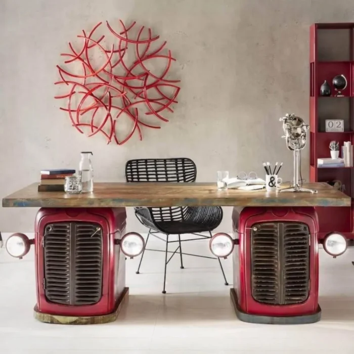 Solid Tractor Vintage Desk Table | Counter Desk | Bar Furniture - Image 3