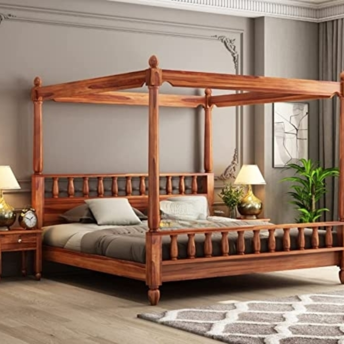 1-42 PRITI : Talence Sheesham Wood King Bed - Image 1