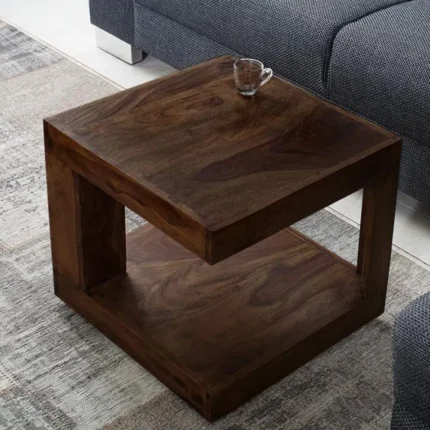 Brazza Dark Solid Wood Side Table