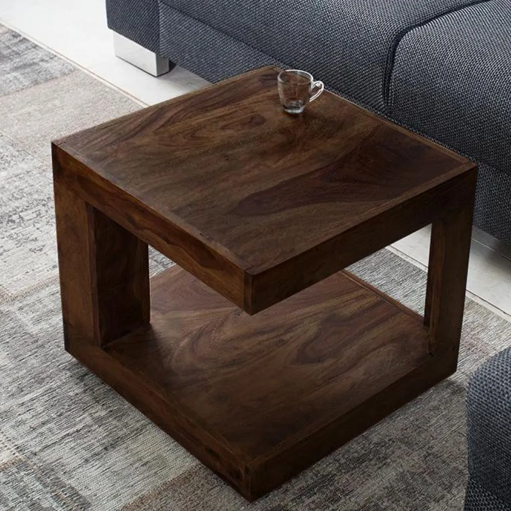 Brazza Dark Solid Wood Side Table