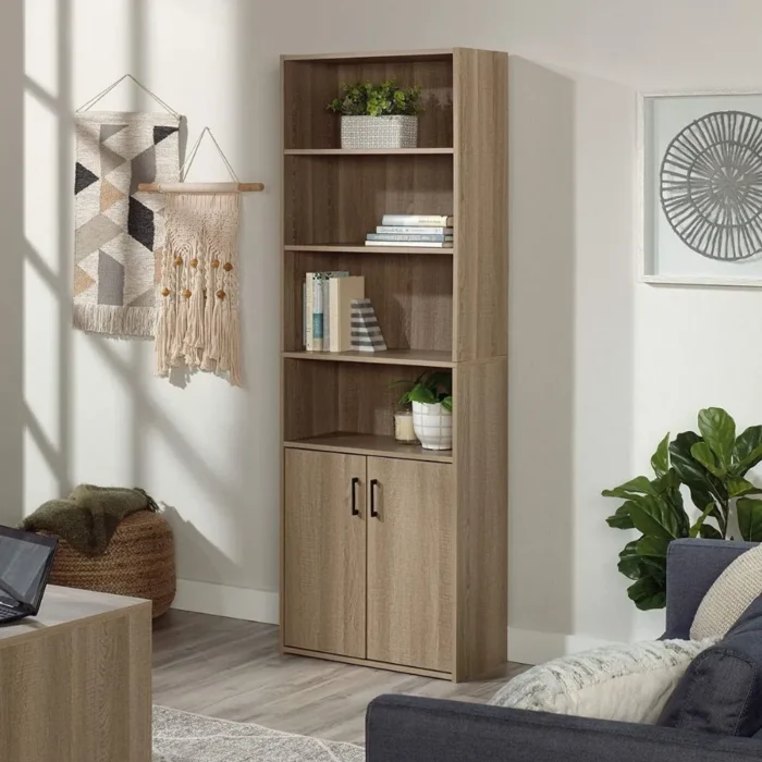 1-75 Perfect Books Cabinet With Doors In Lower Shelves | 4 Open Shelfs Bookcase A - Image 1
