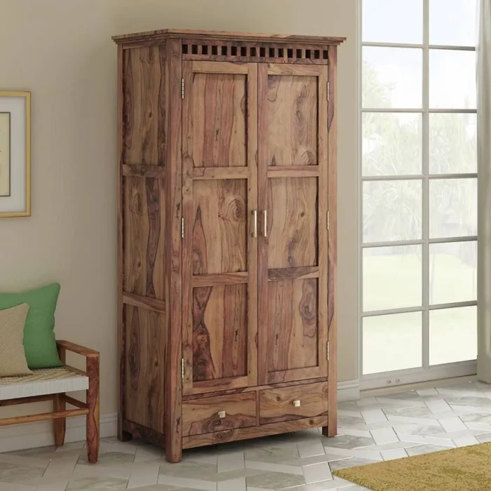 1-78 (1) Venus Solid Wood 2 Door Wardrobe