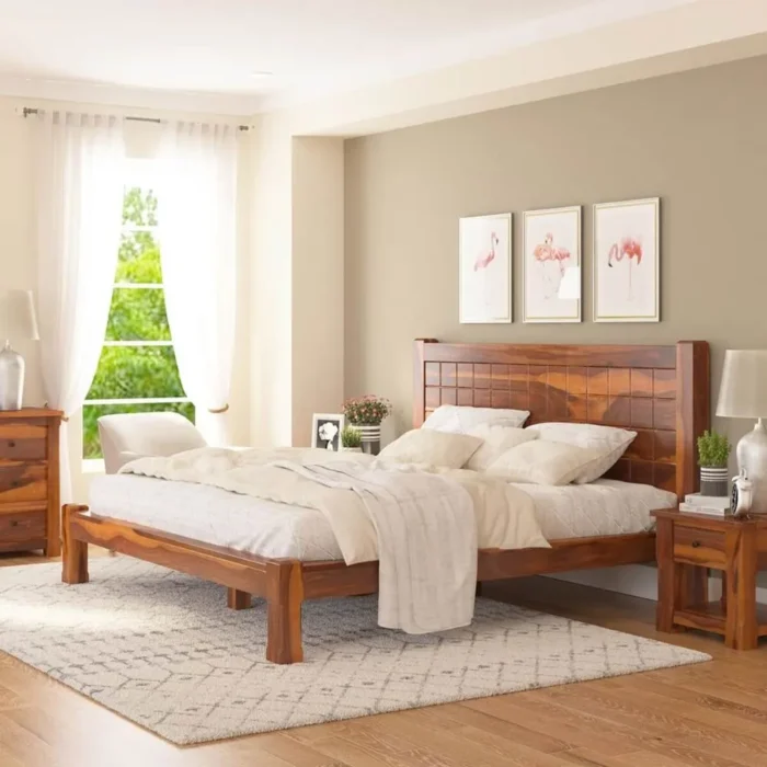 Priti : Austin Solid Wood Platform Bed - Image 1