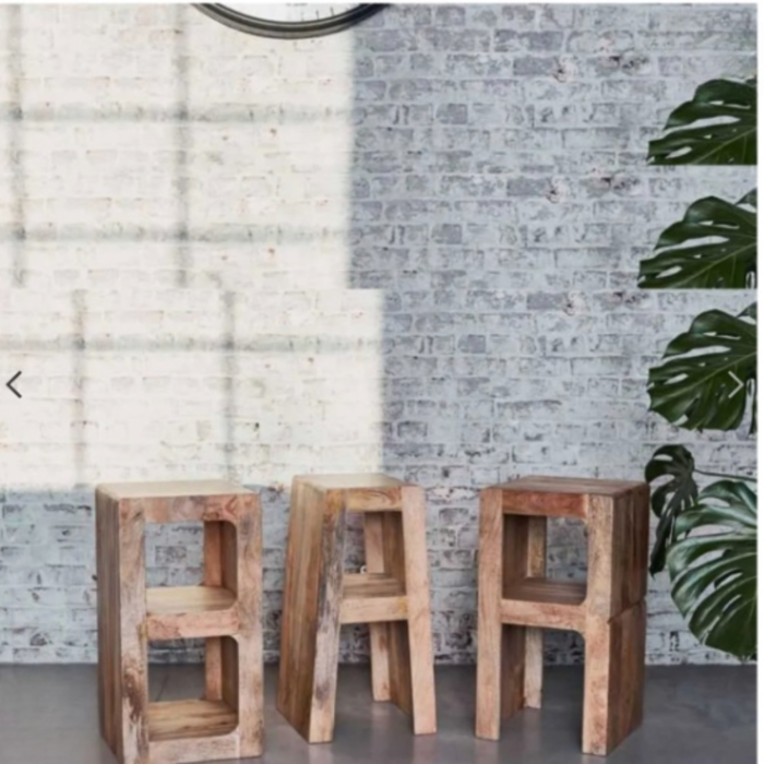 1-8 PRITI : Set of 3 Bar Stools - Image 1