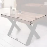 Dorothy Wooden Coffee Table With Cross Legs - Image 9