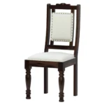 PRITI : Salem Brass Inlay Rustic Solid Wood Dining Table Chair Set - Image 6