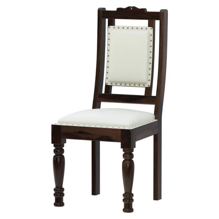 PRITI : Salem Brass Inlay Rustic Solid Wood Dining Table Chair Set - Image 6
